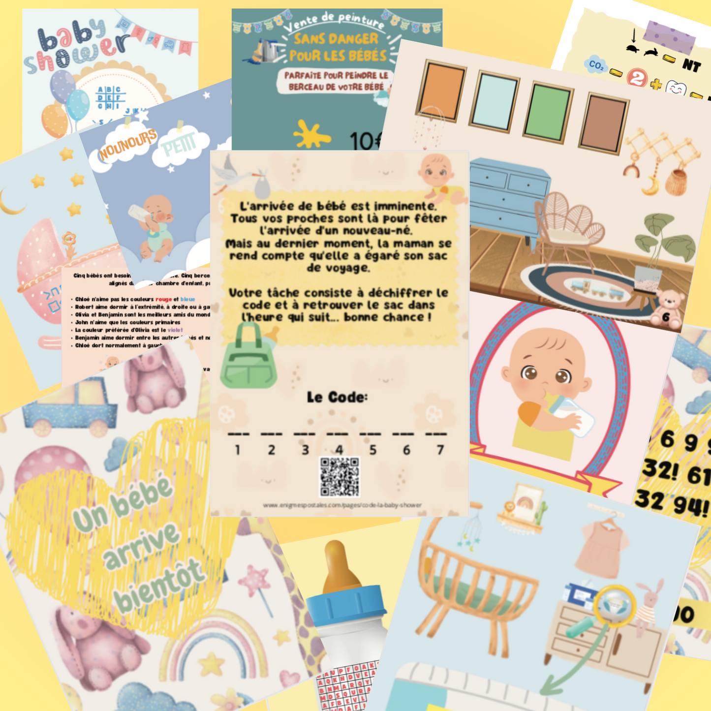Installation du jeu de gender reveal fille à imprimer, idéal pour des jeux à faire en famille pendant la révélation