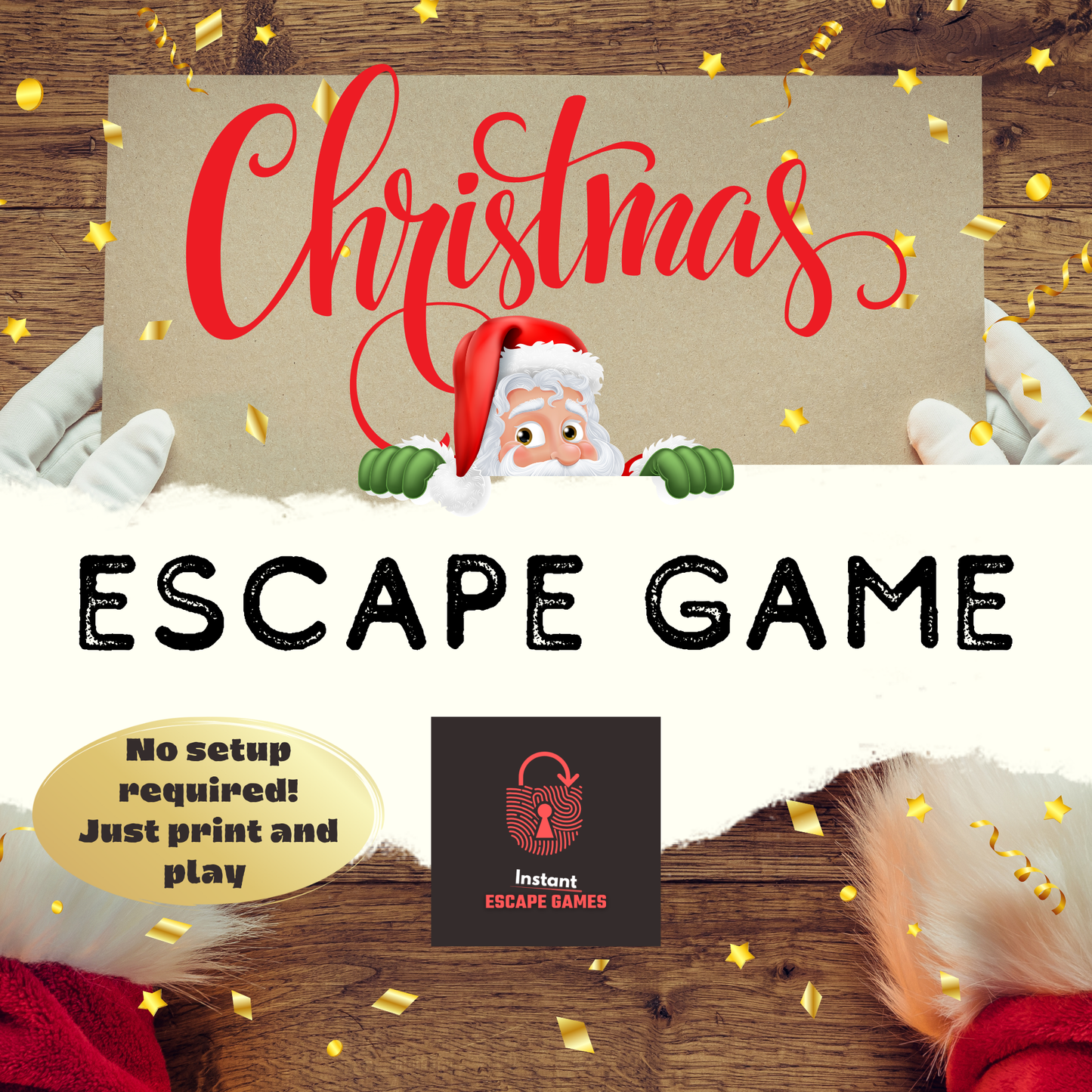 Guests playing a Christmas murder mystery dinner party free kit with clues to solve
