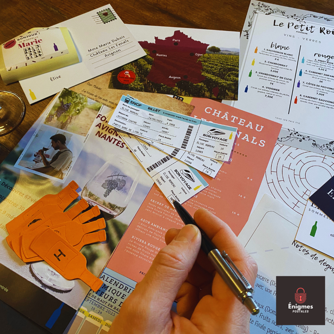 Intrigue in the Vines | Personalised postal escape game | French Version