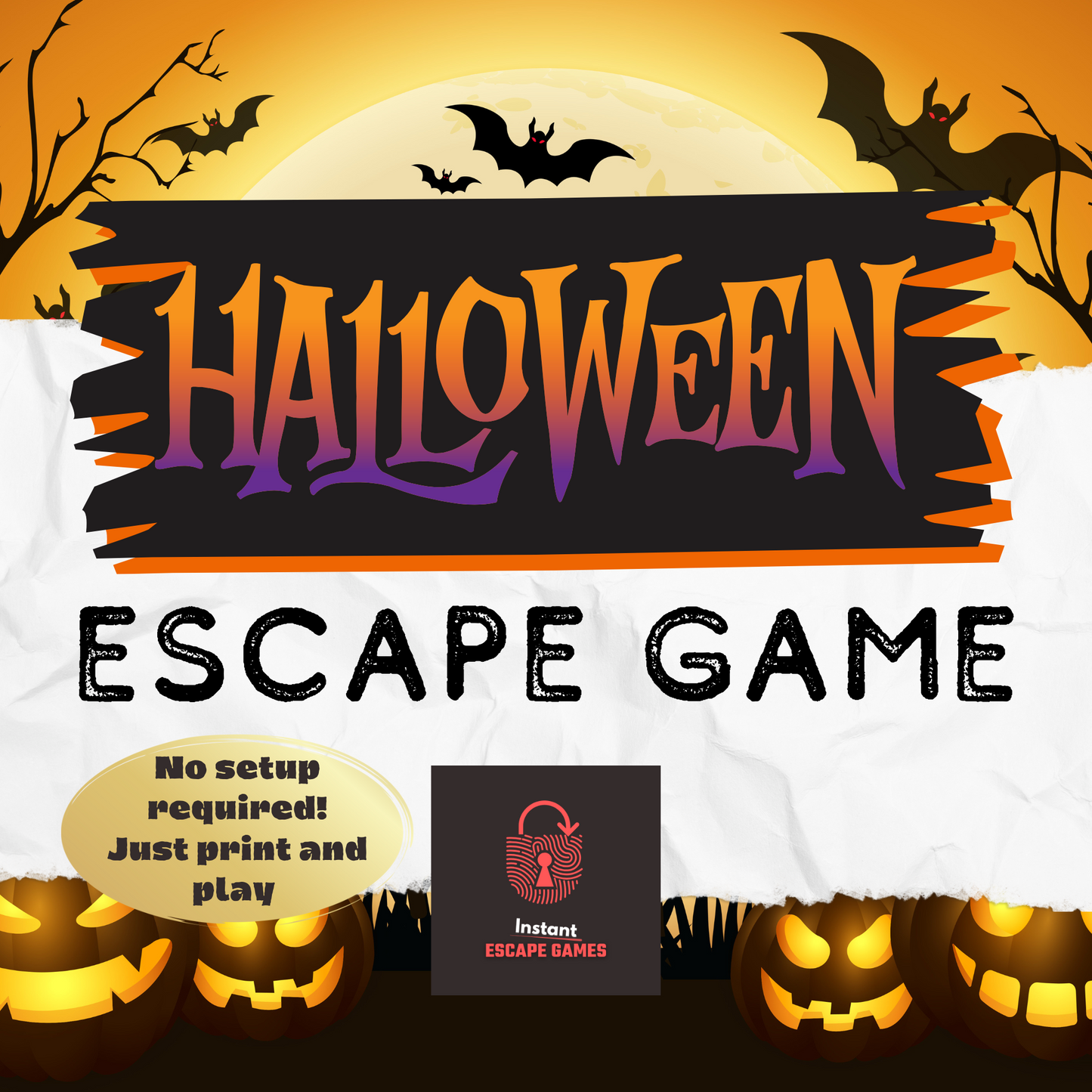 Haunted Halloween escape game answers being revealed during gameplay