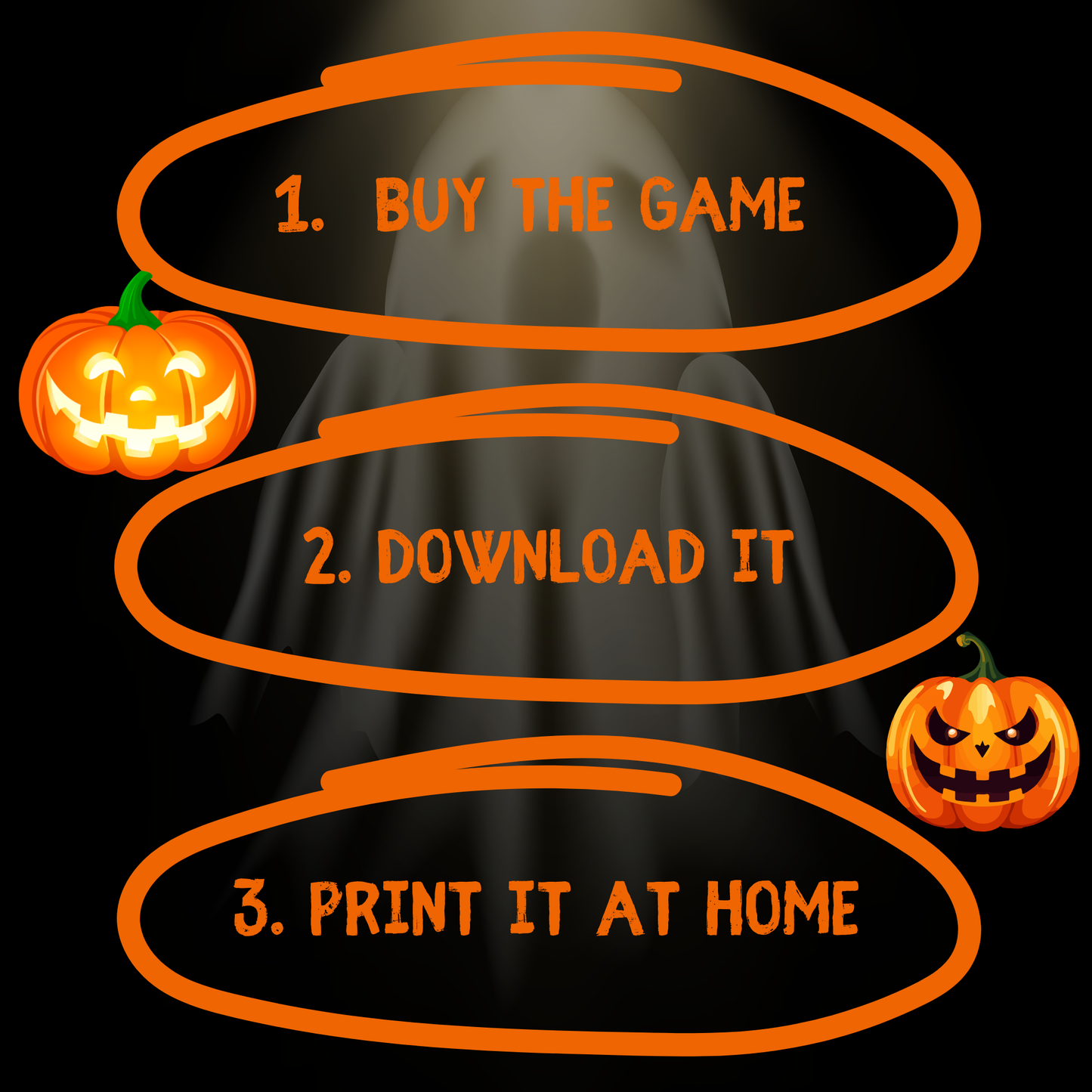 Instructions for the Halloween escape room game, including haunted Halloween escape game answers