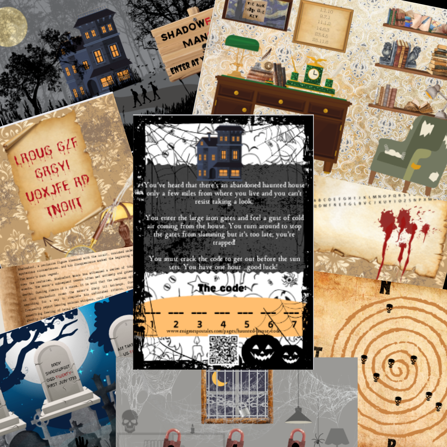 Setting up the haunted house escape room for Halloween, perfect Halloween games for the family