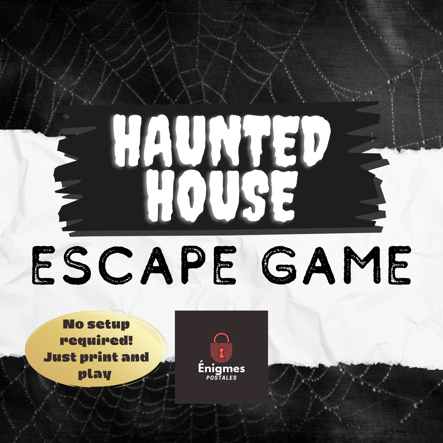 Scary Halloween games for teens being played in the haunted house escape room