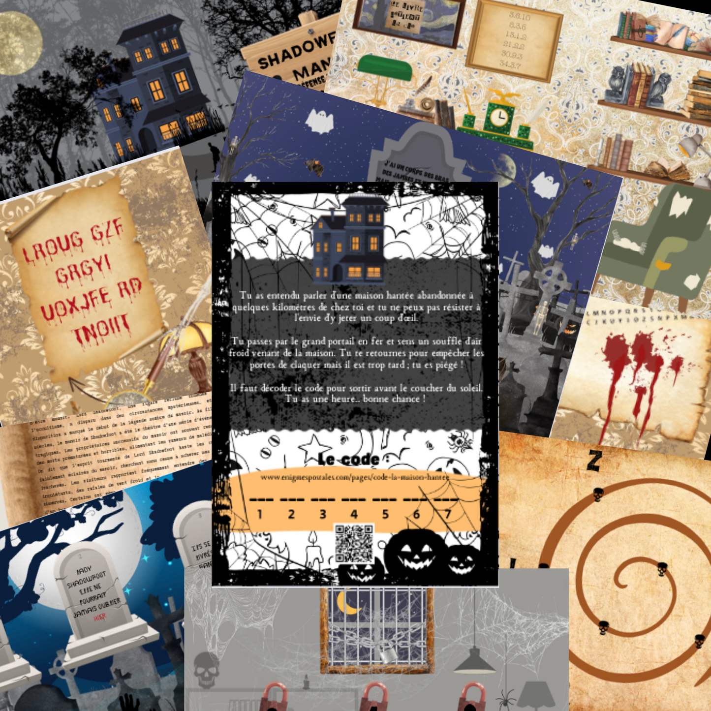 Préparation du jeu escape game Halloween à imprimer pour une maison hantée