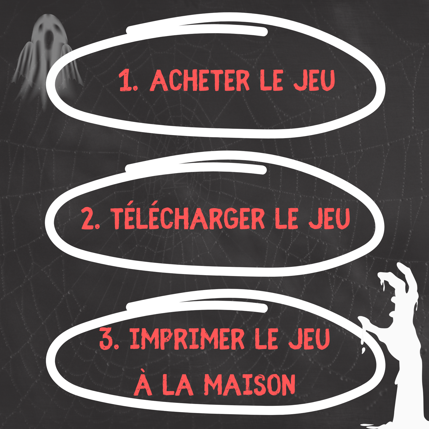 Instructions pour l'escape game Halloween à imprimer, un jeu effrayant à faire à la maison
