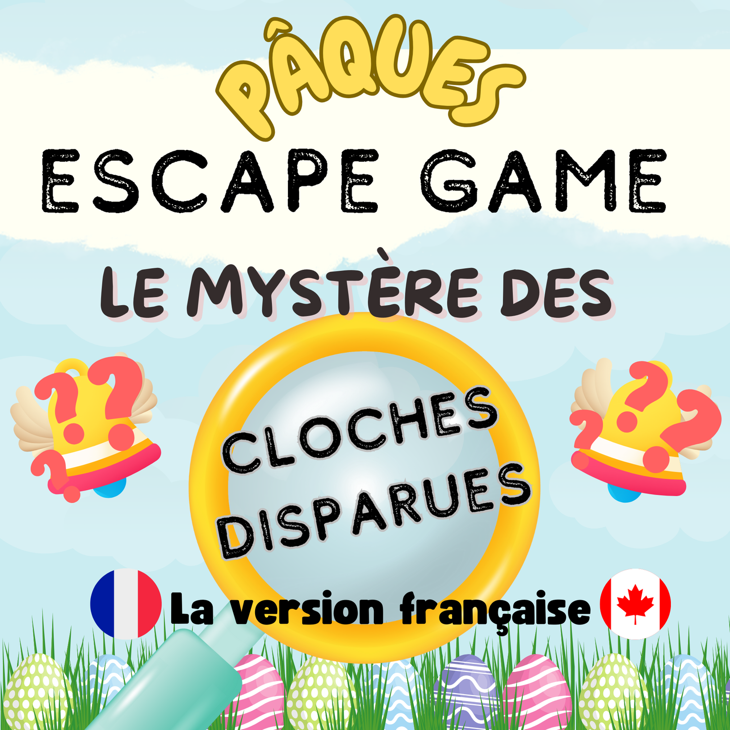 Activité Pâques enfant, jeu amusant avec des énigmes et des surprises pour les enfants pendant Pâques