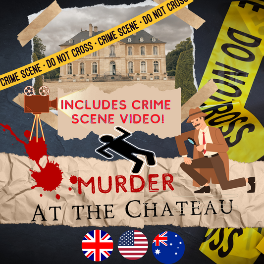 Printable detective crime game for date night, perfect for couples and adults to solve mysteries together