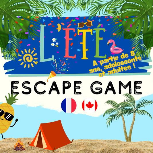 Escape game été pour enfants à imprimer pour des activités estivales à la maison