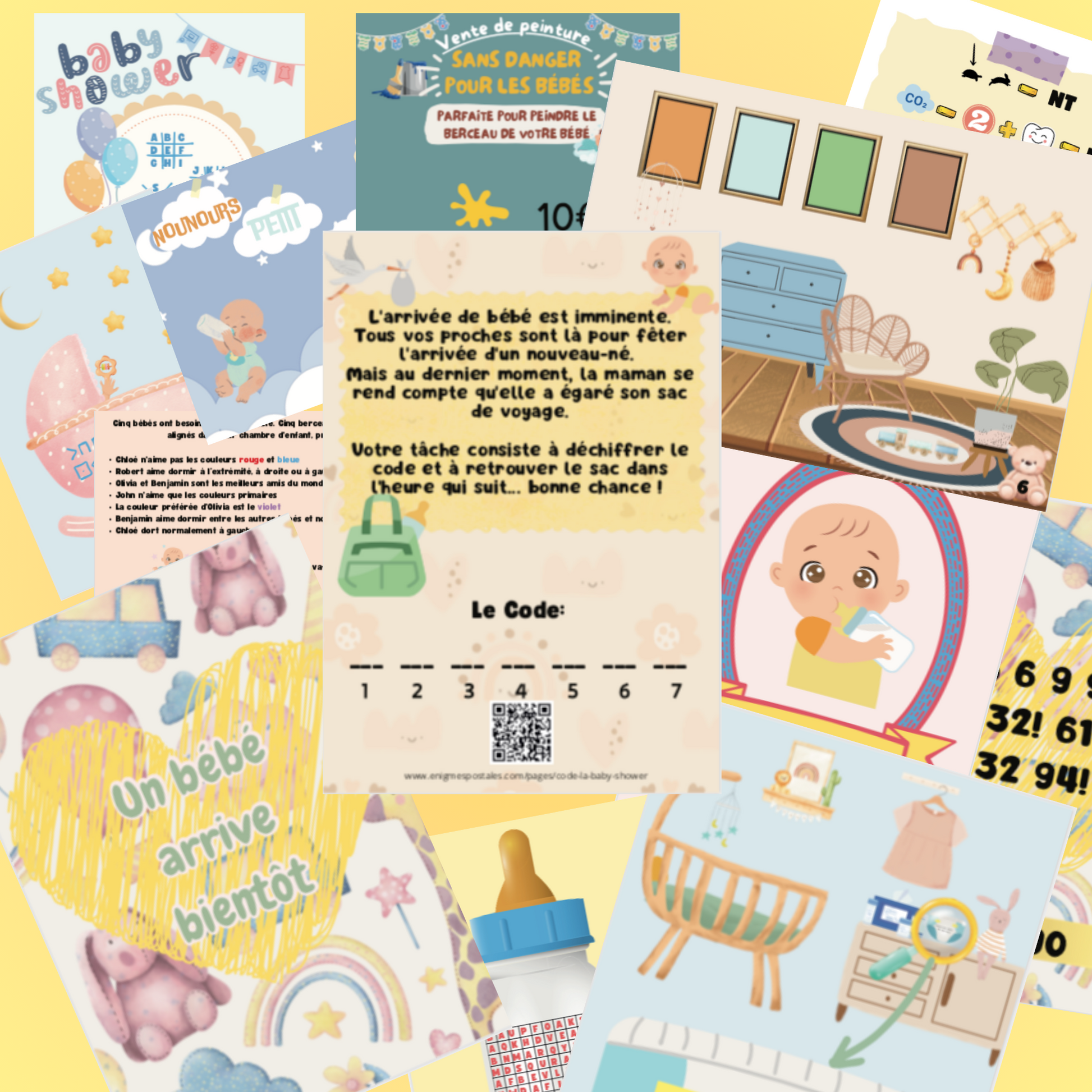 Installation du jeu de gender reveal fille à imprimer, idéal pour des jeux à faire en famille pendant la révélation