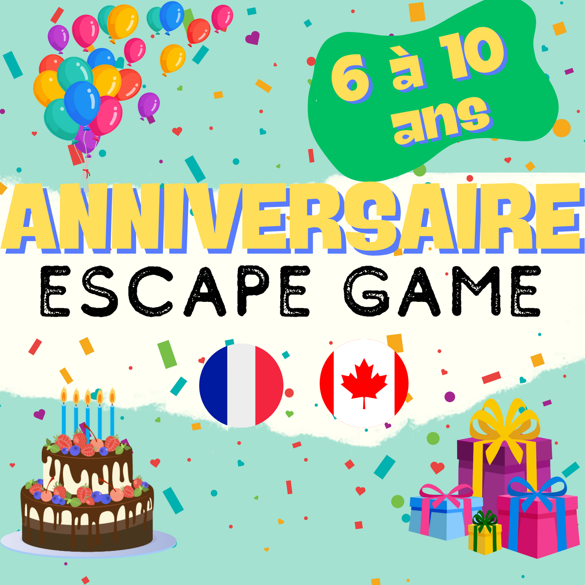 Jeu d'anniversaire à imprimer pour enfants, idéal pour des activités à faire pour un anniversaire enfant