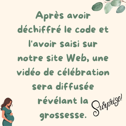Famille jouant au jeu de mots mêlés grossesse enfant pour annoncer une grossesse