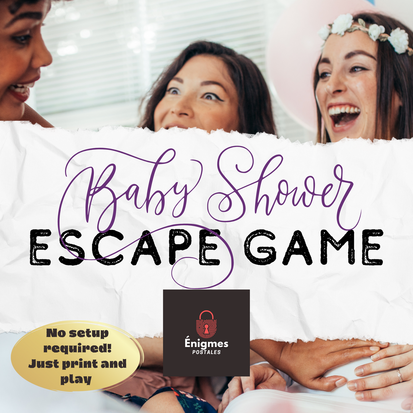 Players’ reactions after discovering the baby girl gender reveal in the escape room printable