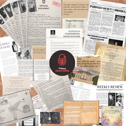 Setting up the detective crime-solving game for adults, ideal for a date night or escape room for couples