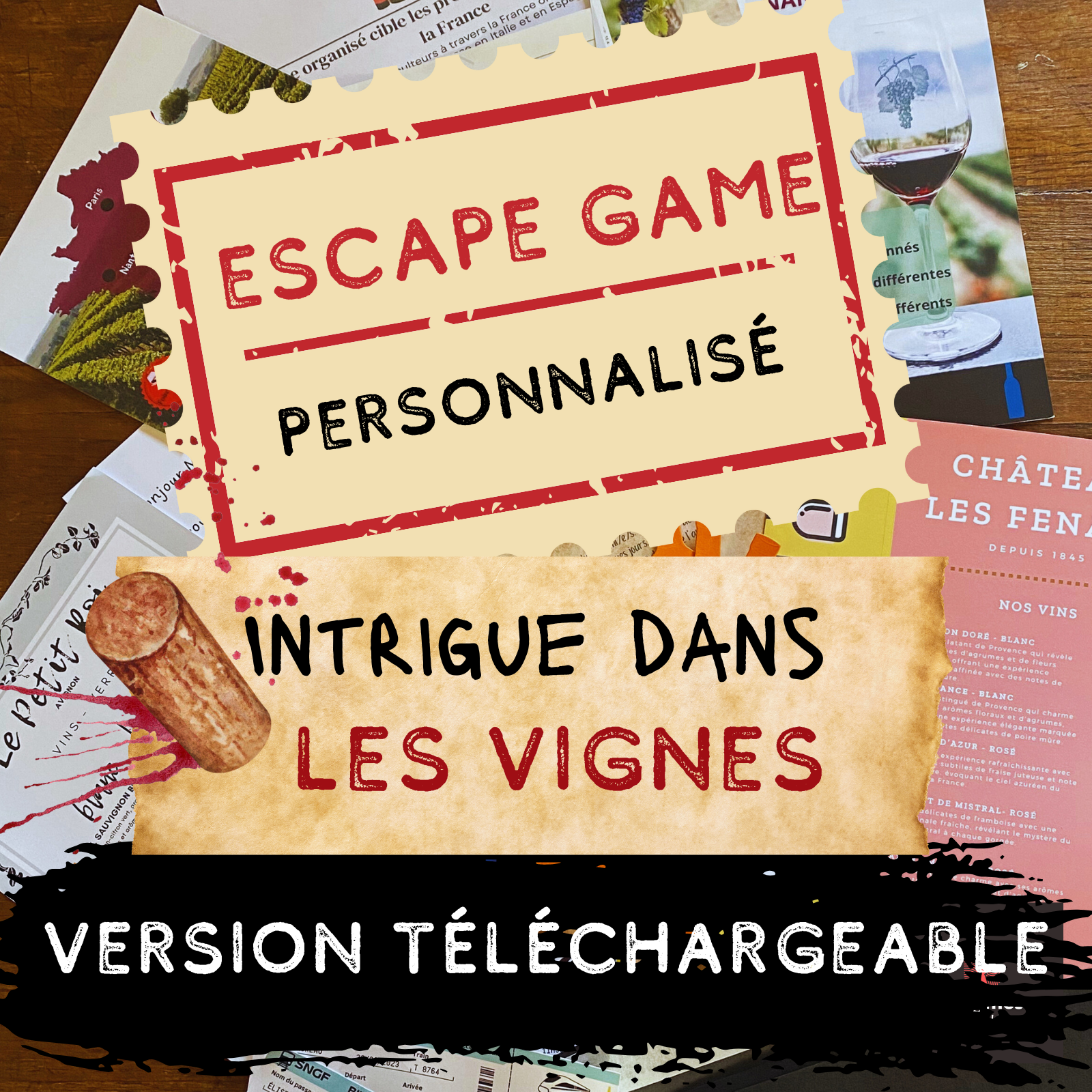 Jeu de dégustation vin imprimable personnalisé, parfait pour une expérience de dégustation de vin unique
