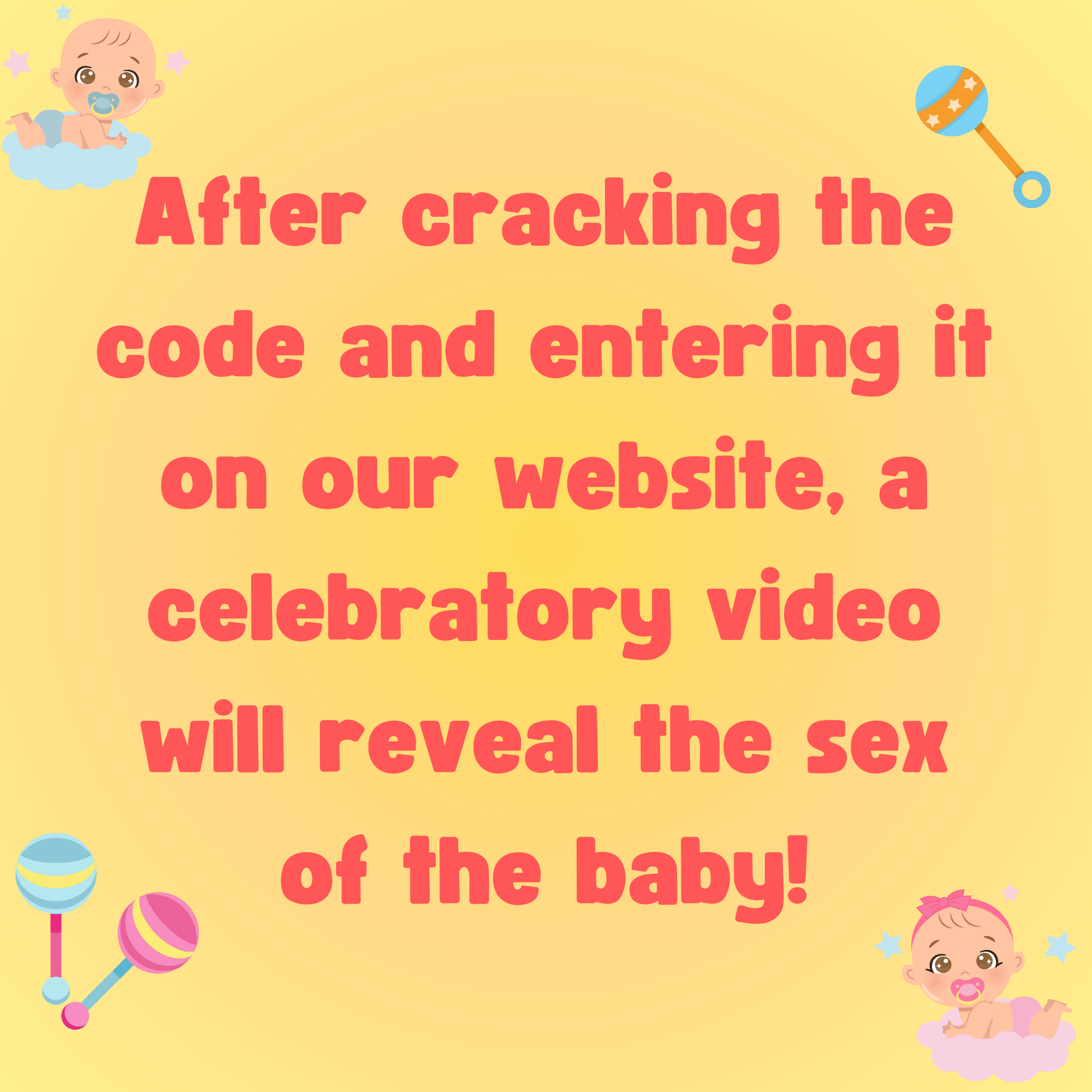 Details of when the baby boy gender reveal happens in the escape room printable, marking the big moment