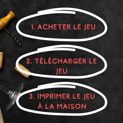 Jeu de dégustation vin à imprimer personnalisé - achetez, téléchargez et imprimez à la maison