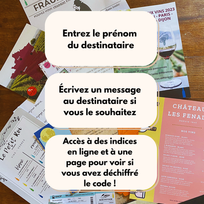 Jeu de dégustation vin à imprimer personnalisé