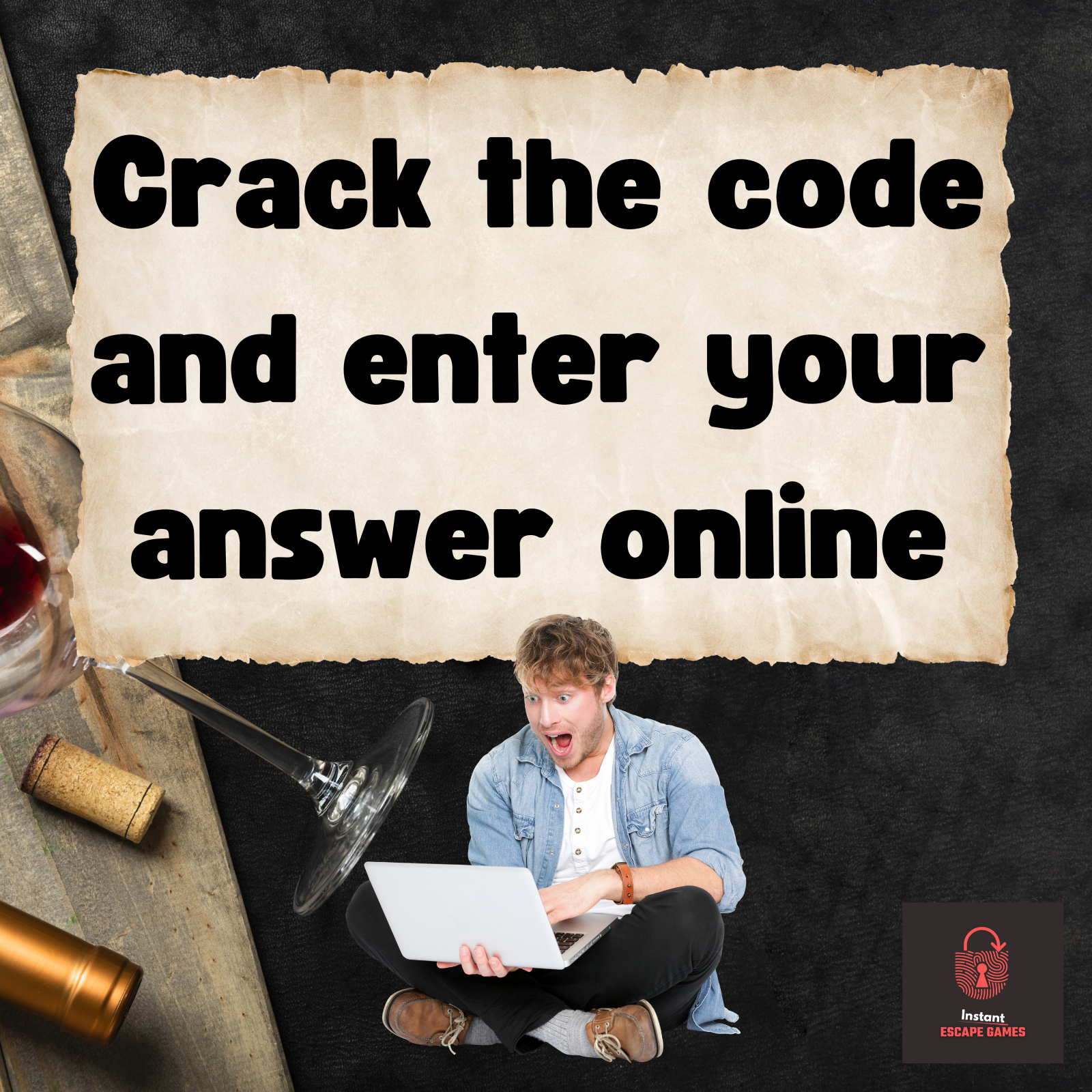 Explanation of how the couples wine mystery game works, with clues to solve during the wine tasting mystery game