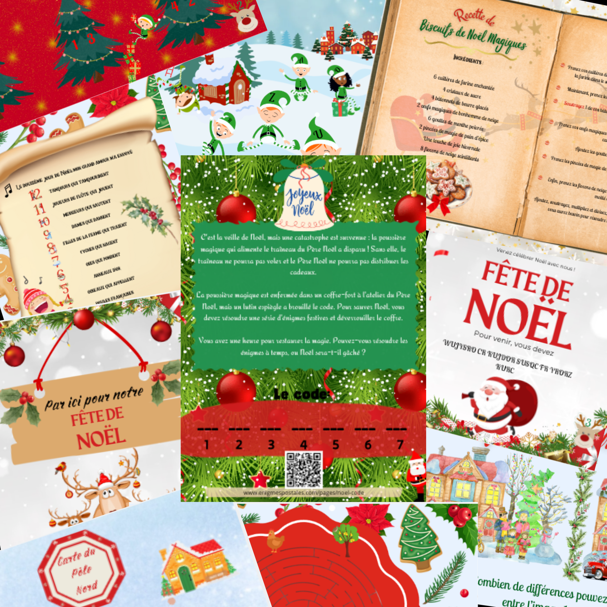 Préparation du jeu de Noël à imprimer, un escape game pour toute la famille
