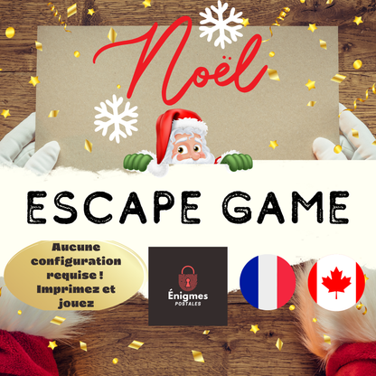 Escape game de Noël à imprimer en cours avec des énigmes à résoudre en famille