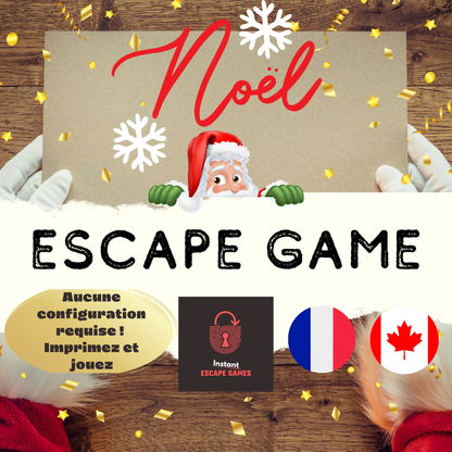 Escape game de Noël à imprimer en cours avec des énigmes à résoudre en famille