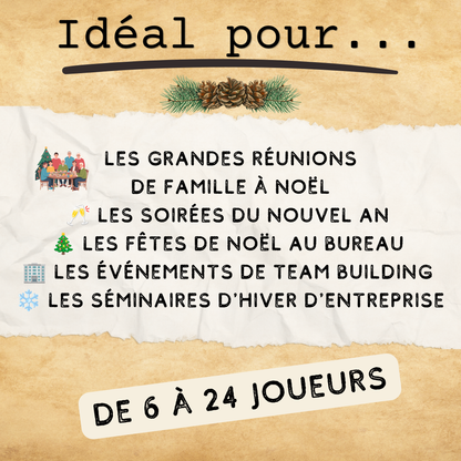 Animation fête de Noël entreprise à imprimer - idéal pour soirées en famille, entre amis et team building hivernal
