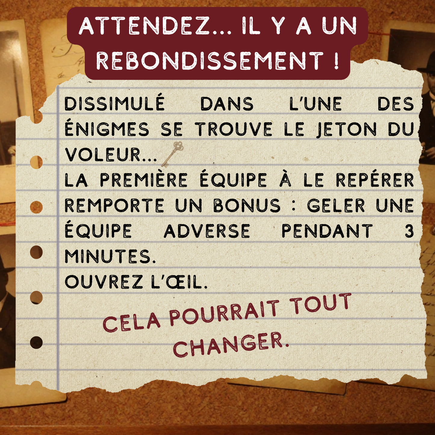 Jeu d'enquête murder mystery à imprimer avec twist sabotage - le Jeton du Voleur dans The Winter Estate Heist