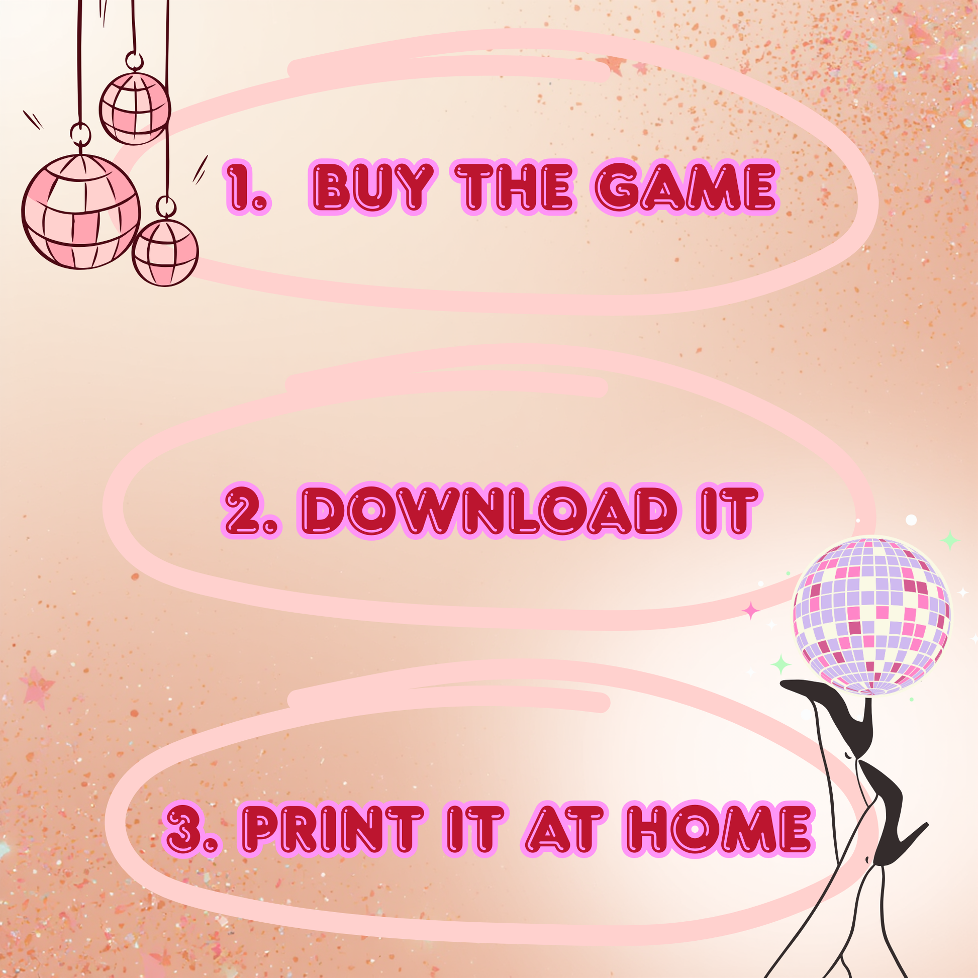 Last minute party game idea with instant download and print at home instructions for Bachelorettes and Hens.