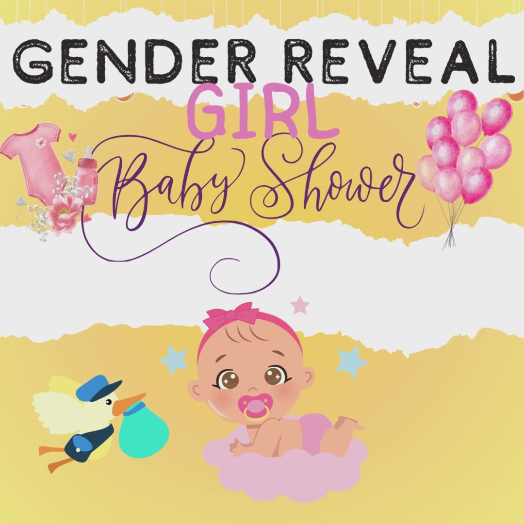 Video of the gender reveal escape game for baby girl shower, showing a fun and exciting reveal experience