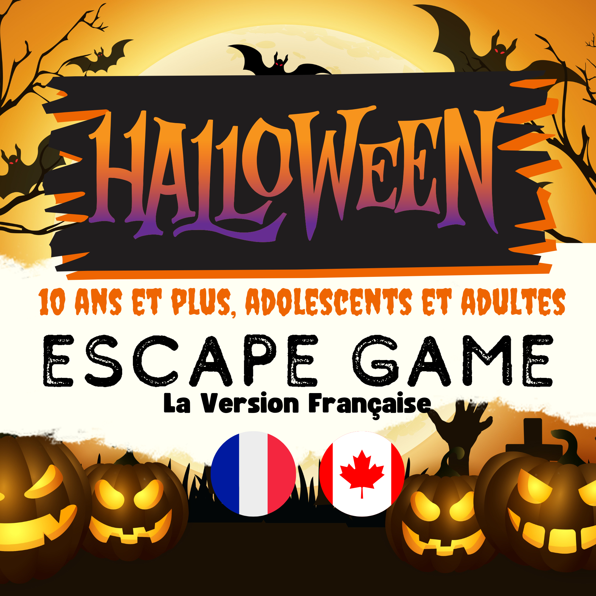 Vidéo du jeu d’Halloween à imprimer – joueurs découvrant les énigmes et indices