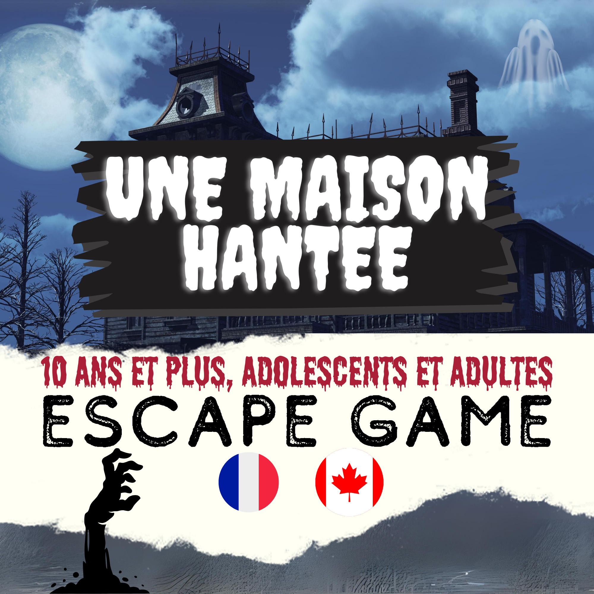 Vidéo du pack Maison Hantée – joueurs interagissant avec les énigmes et indices