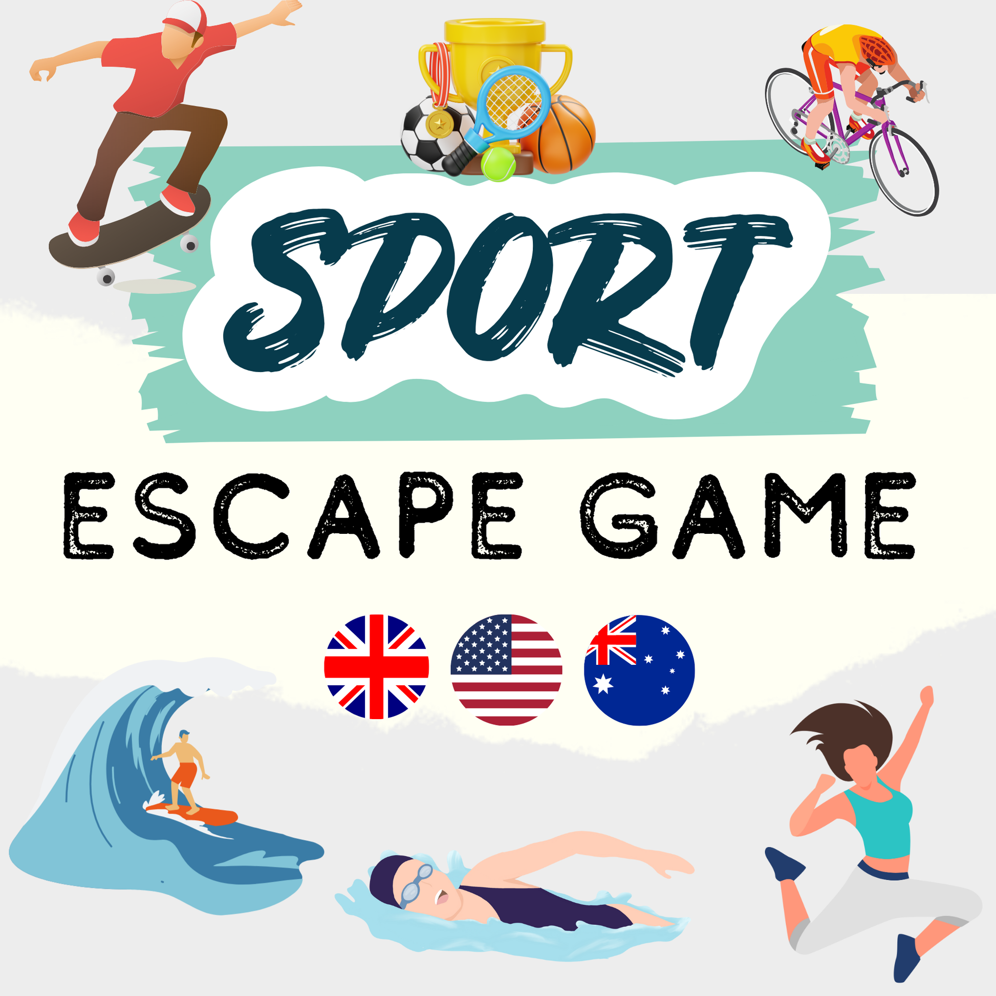 Video of a sports-themed escape room for family team activities showing the gameplay and fun moments