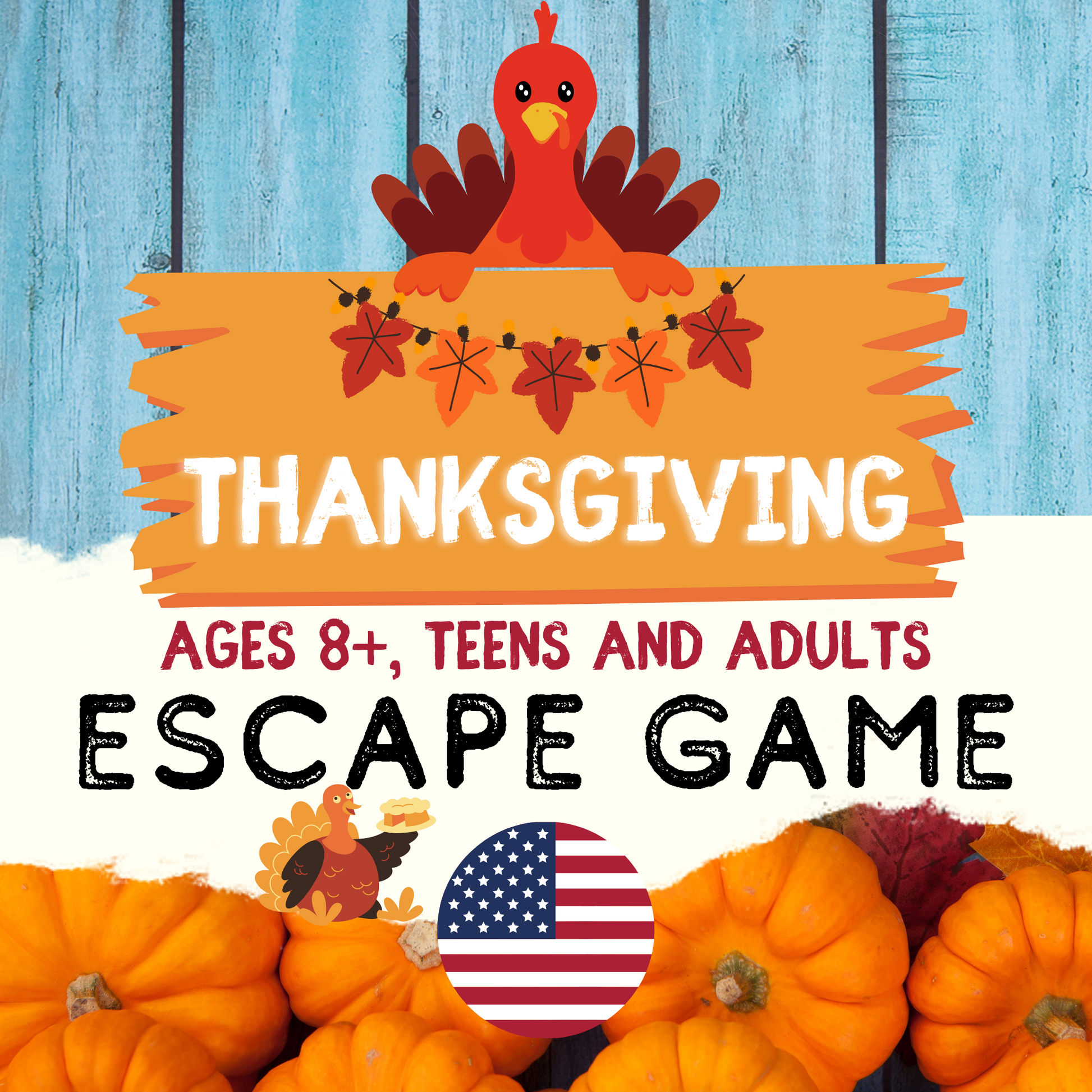 Video of Thanksgiving escape game printable for families and kids showing exciting gameplay