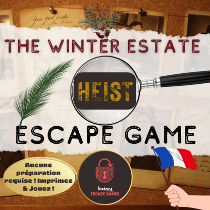 The Winter Estate Heist - jeu d'enquête murder mystery à imprimer, aucune préparation requise, imprimez et jouez